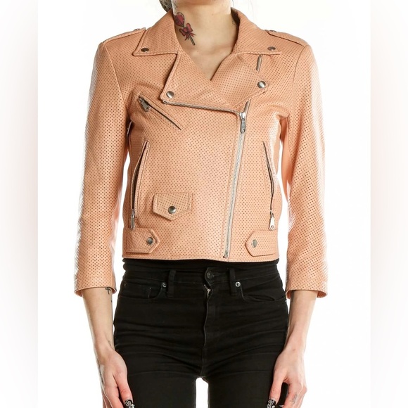 Rebecca Minkoff Cropped Leather Moto Jacket, Size 
Small - Picture 2 of 9